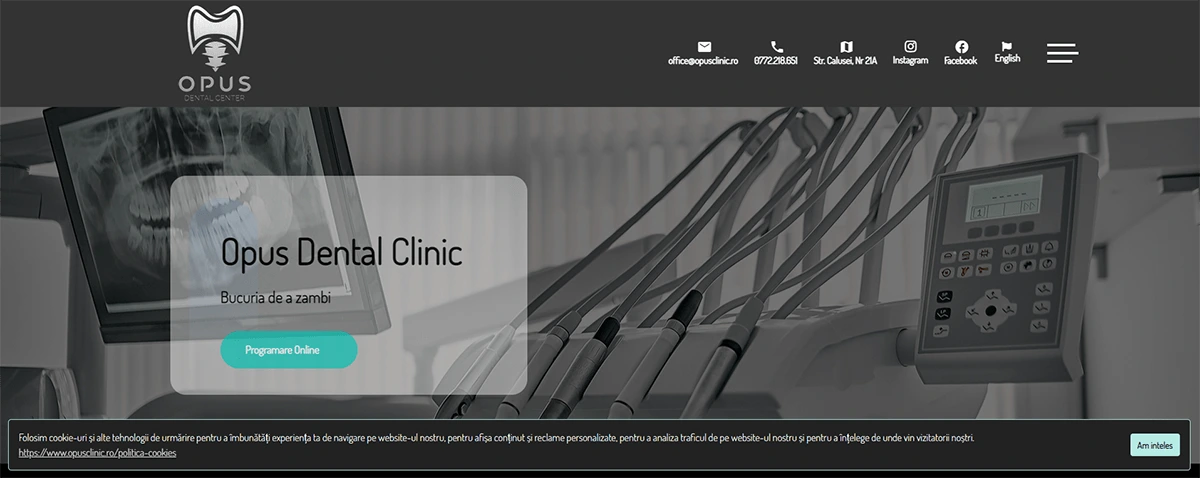 site prezentare clinica stomatologica Opus Clinic